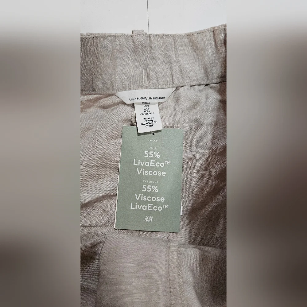 NWT H&M Linen-Blend Shorts Size 6 - Picture 6 of 10